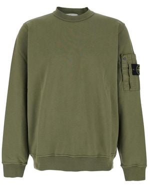Stone Island Military Cotton Crewneck Sweatshirt - Green
