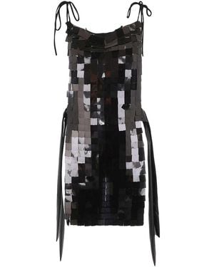 Maria Calderara Corazza Macro Square Sequins On Tulle Dress - Black