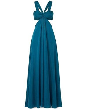 retroféte Made Of Flowing Chiffon - Blue