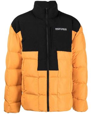 Marcelo Burlon Logo Cross Block Puffer Jacket - Orange
