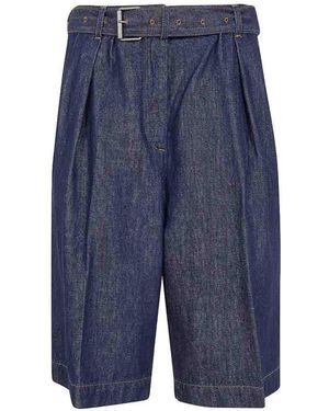 Dries Van Noten Shorts With Belt - Blue