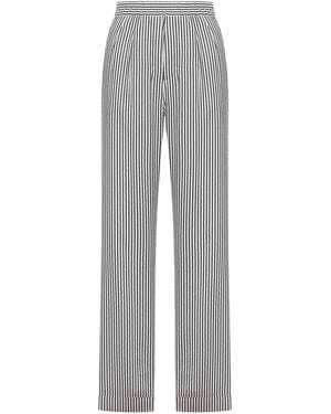 Tom Ford Striped Silk Trousers - Grey