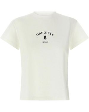 MM6 by Maison Margiela Logo Print T-Shirt - White