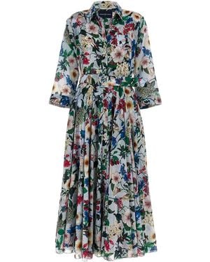 Samantha Sung Aster Shirt Collar Midi Dress - Multicolour