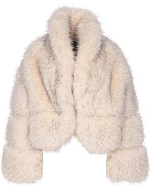S.w.o.r.d 6.6.44 Snow Faux Fur Jacket Hook Closure - Natural