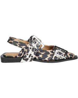 Ganni Buckle Satin Print - White