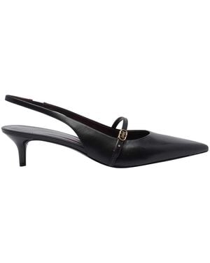 Tory Burch Double T Buckle Slingback - Black