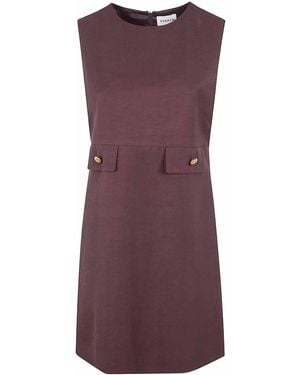 P.A.R.O.S.H. Raisa26 Viscose Linen Mini Dress - Purple