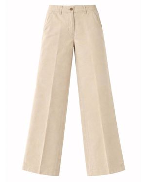 Aspesi Cotton And Linen Tailored Pants - Natural