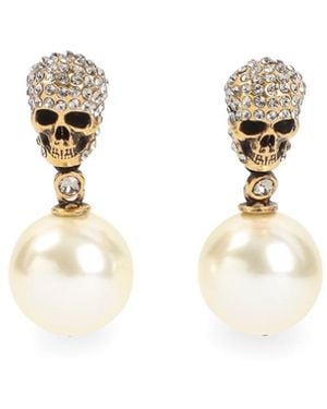 McQueen Orecchini Con Teschio Pavã - Metallizzato