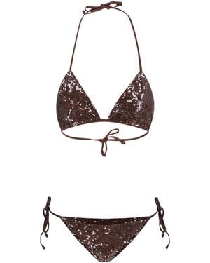 P.A.R.O.S.H. Bikini With Sequins - White