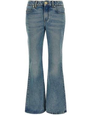 【Balmain】フレア Lurex pinstripeジーンズ Flared Lurex® pinstripe jeans in blue - Balmain | Mytheresa