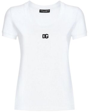 Dolce & Gabbana T-Shirt With Embroidered Logo - White