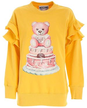 Moschino Cake Teddy Bear Ruches Sweatshirt - Yellow