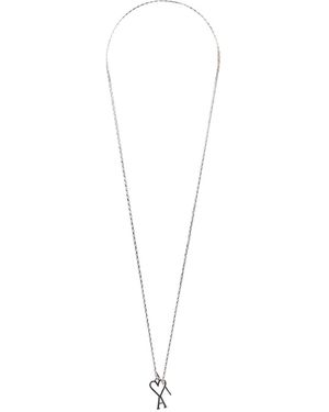 Ami Paris Collana Con Logo Ami De Coeur - Bianco