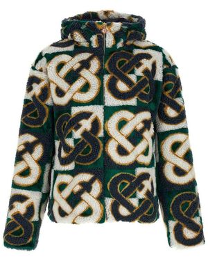 CASABLANCA Monogram' Intarsia Fleece Jacket - Green