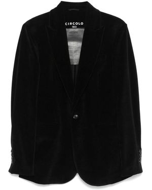 Circolo 1901 Velvet Single-Breasted Jacket - Black