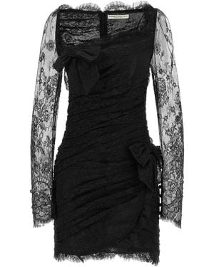 Alessandra Rich Draped Dress - Black
