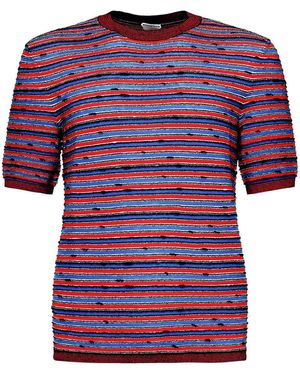 Bottega Veneta Striped Cotton T-Shirt - Purple