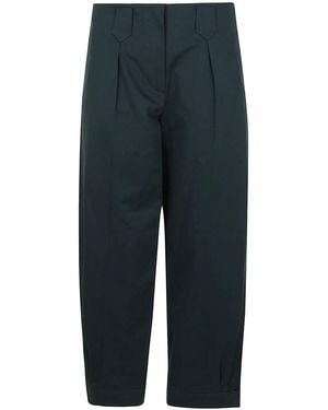 KENZO Cotton Carrot Trousers - Blue