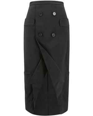 McQueen Midi Skirts - Black