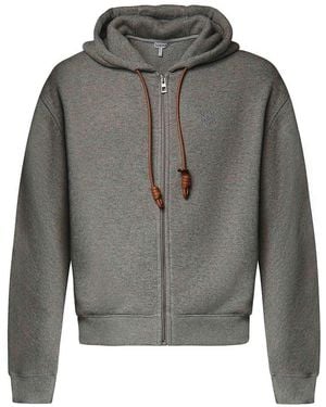 Loewe Flamenco Cotton And Cashmere Hoodie - Gray