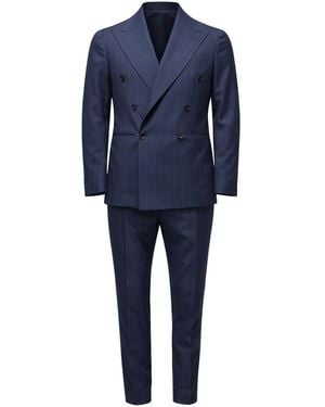 Franzese Collection Canonico Pinstriped Suit - Blue