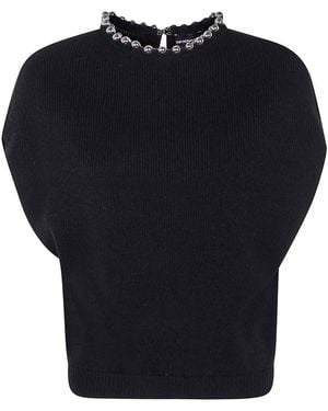 Emporio Armani Kimono Jumper With Pearl - Blue