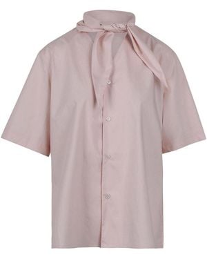 Plan C Knotted Blouse - Pink