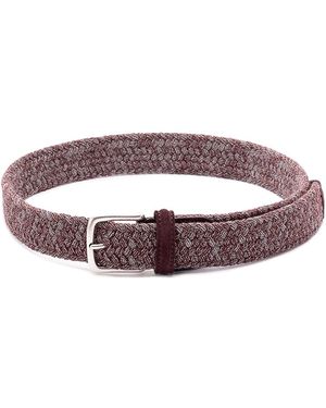 Anderson's Woven Belt With Suede Details - Purple