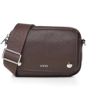 Loewe Pebble Small Calfskin Messenger Bag - Brown