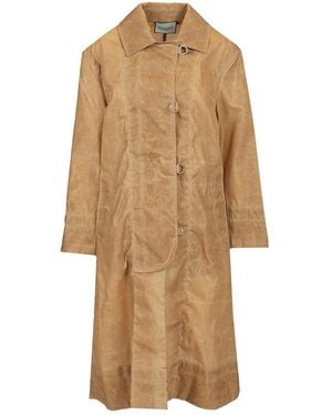 DURAZZI MILANO Leather Effect Raincoat - Natural