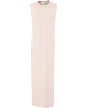 Elisabetta Franchi Butter Embroidered Dress - White