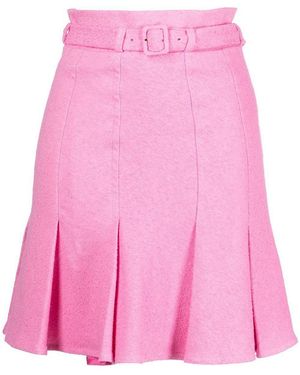 Patou Belted High-Waisted Skirt - Pink