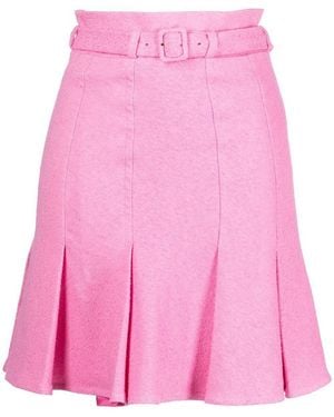 Patou Belted High-Waisted Skirt - Pink