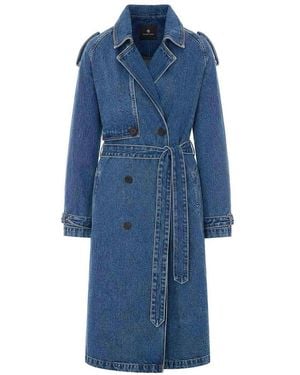 Anine Bing Denim Rickie Trench - Blue