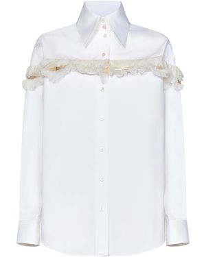 McQueen Optical Cotton Poplin Shirt - White
