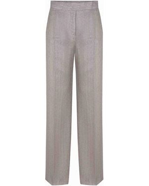 Max Mara Trousers Made Of Linen - Grey