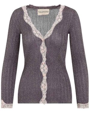Valentino Garavani Viscose Cardigan - Purple