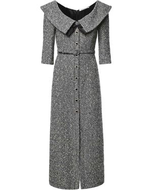 Alessandra Rich Robe Au Genou - Gris