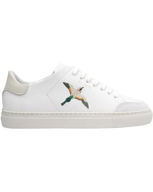 Axel Arigato Clean 90 Low-Top Leather Sneakers With Contrast Logo And Embroidered Details - White