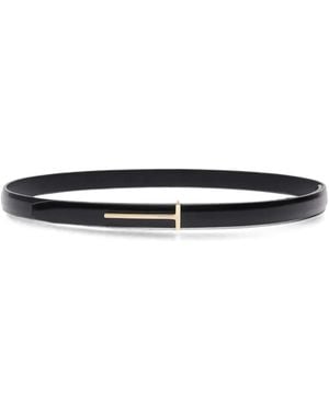 Tom Ford Spazzolato Leather Belt - White
