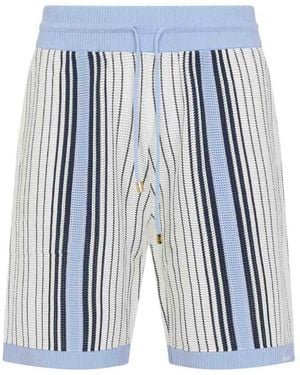 Amiri Script Stripe Short - Blue
