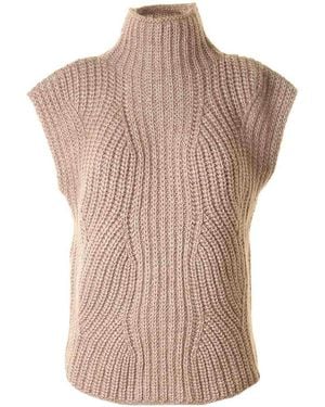 Eleventy High Neck Vest - Pink