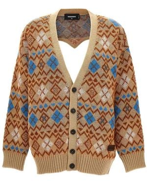 DSquared² 'Heart Vintage Shetland' Cardigan - Pink