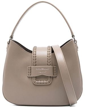 Emporio Armani Small Leather Shoulder Bag - Gray