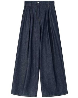 Dries Van Noten Wide Pleated Jeans - Blue