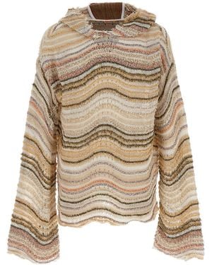 VITELLI Peacock Monster Hooded Jumper - Natural