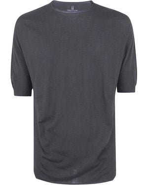 MD75 Light Cotton Boxi Short Sleeves Sweater - Gray