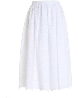 Vivetta Broderie Anglaise Long Skirt - White
